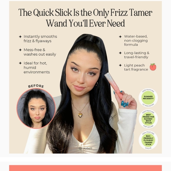 Quick slick flyaway hair stick Light Peach new INH - Picture 3 of 11